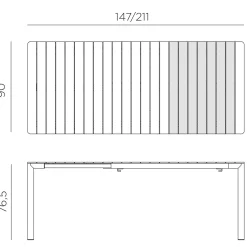 Tuinmeubelen|ohgreen Tevere tafel verlengbaar 147cm antraciet