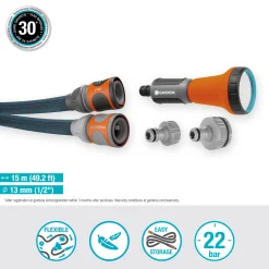 Bewatering|Ecocheques|ohgreen Textielslang Liano Xtreme 15m Set