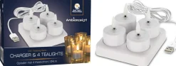 Deco Verlichting Binnen|ohgreen Theelicht met led set van 4