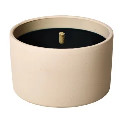 Geuren|ohgreen Tuinkaars in ronde terracotta schaal wit 11u - zwart
