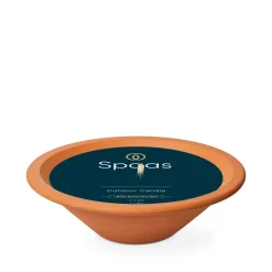 Kaarsen|ohgreen Tuinkaars Royal flame in terracotta schaal 13u - ivoor