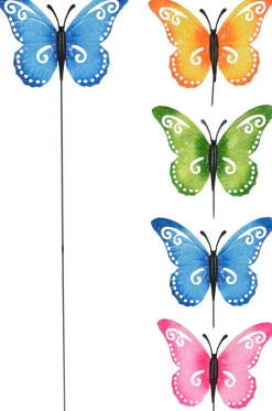 Decoratie|ohgreen Tuinprikker vlinder 4ass