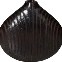 Potten En Vazen|ohgreen Vaas glas zwart 23.5x7x21.5cm
