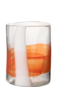 Potten En Vazen|ohgreen Vaas iggy glas wit/oranje small