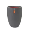 Kunststof|ohgreen Vaas laag smooth 26x36 d.grijs