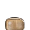 Potten En Vazen|ohgreen Vaas op voet rond glas amber s (16x16x16cm)