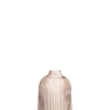 Potten En Vazen|ohgreen Vaas ribbels hoog glas roze (9x9x18cm)