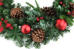 Kerstkransen En Guirlandes Kunststof|ohgreen Victoria garland cones & red deco mat l180cm