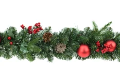 Kerstkransen En Guirlandes Kunststof|ohgreen Victoria wreath cones & red deco mat d60cm