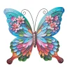 Decoratie|ohgreen Vlinder met bloemen wand decoratie 16,8x18cm