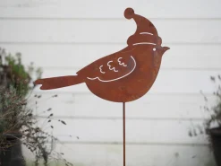 Decoratie|ohgreen Vogel met kerstmuts