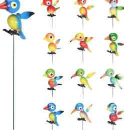 Decoratie|ohgreen Vogel op stok 12 ass