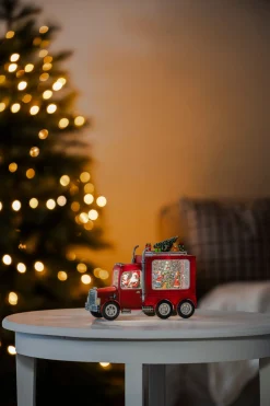 Deco Verlichting Binnen|ohgreen Waterspinner truck met kerstman led warmwit voor binnen
