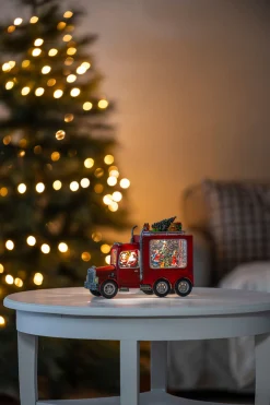 Deco Verlichting Binnen|ohgreen Waterspinner truck met kerstman led warmwit voor binnen