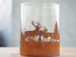 Decoratie|ohgreen Windlicht, met bos en herten