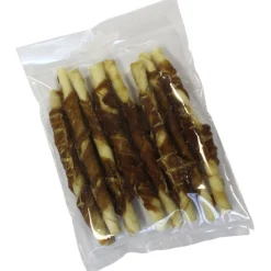 Hond Voeding|Werelddierendag|ohgreen Witte buffelhuid rollstick 13cm met eend 8-pack