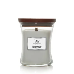 Geuren|ohgreen Woodwick Geurkaars lavender & cedar medium