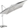 Parasol|ohgreen Zweefparasol Malaga wit-soft grijs